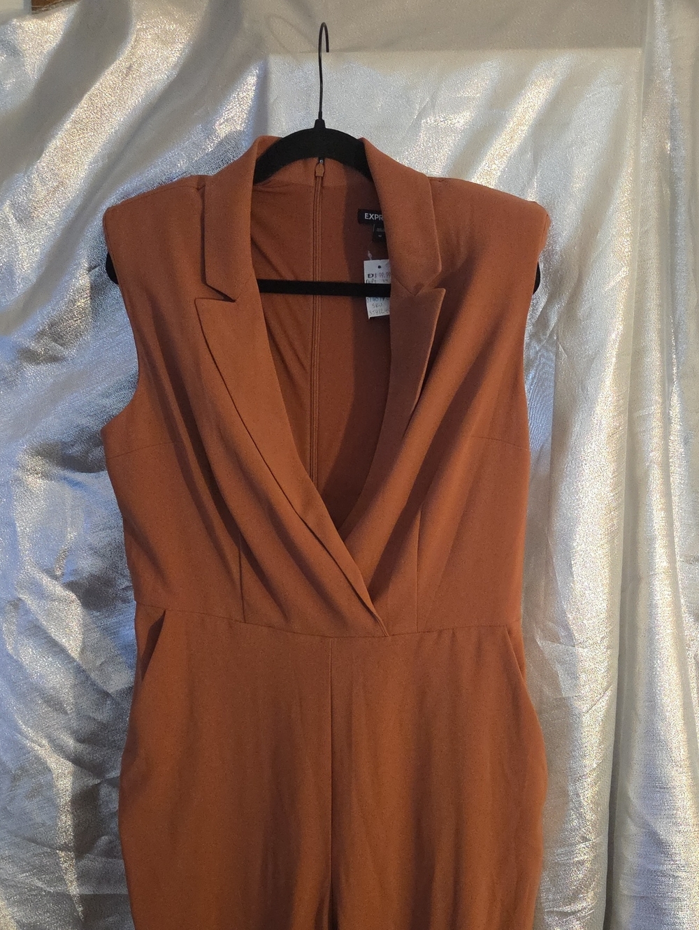 Express Rust Brown Sleeveless Jumpsuit